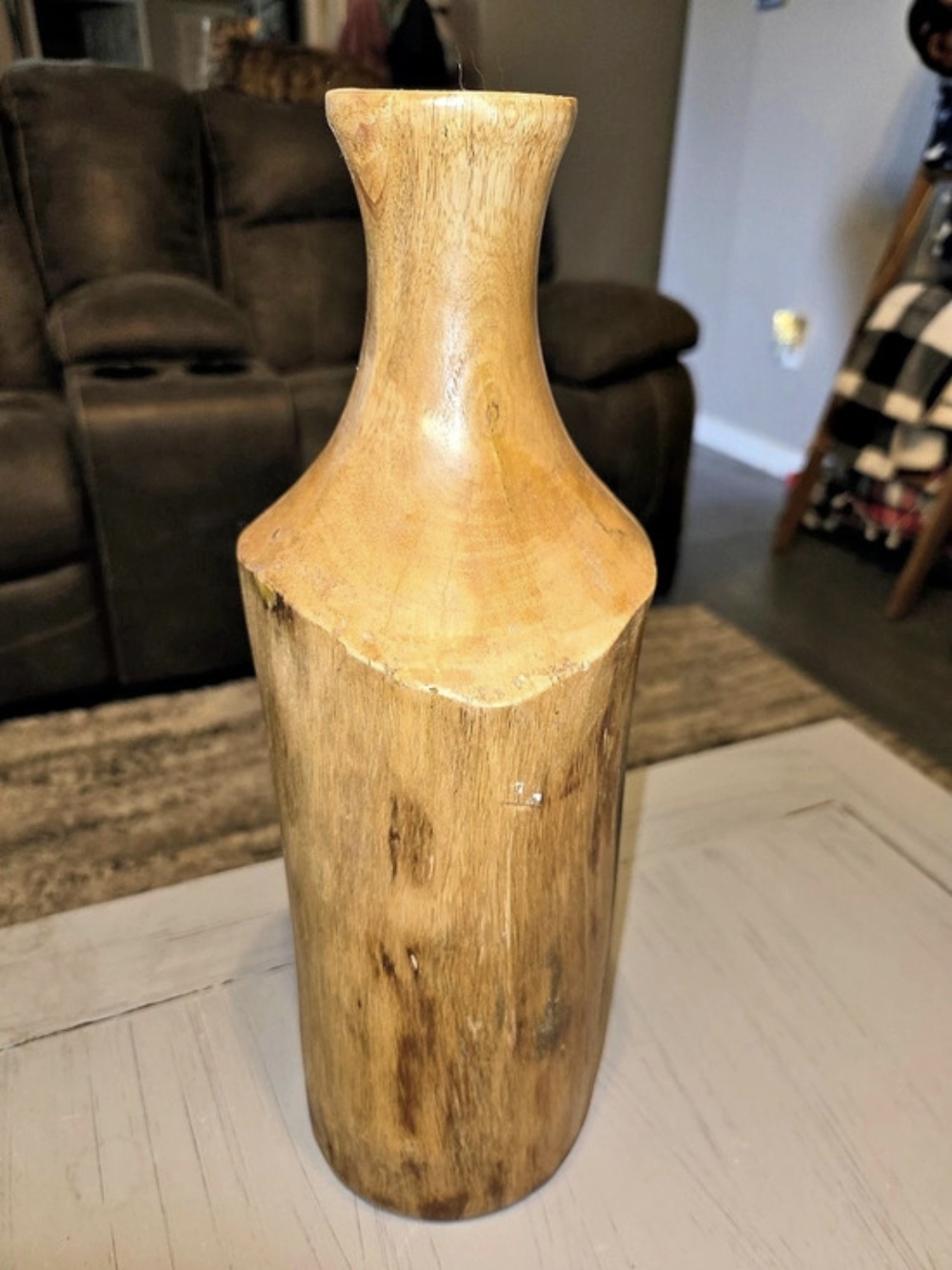 Samuel Lawrence Vise Wood Vase in Brown